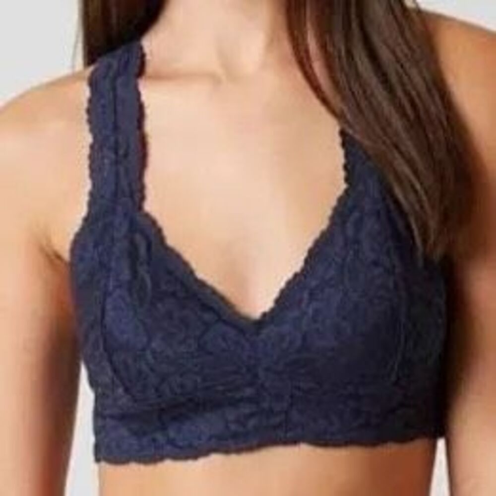 Free People Navy Blue Lace Racerback Bralette Small